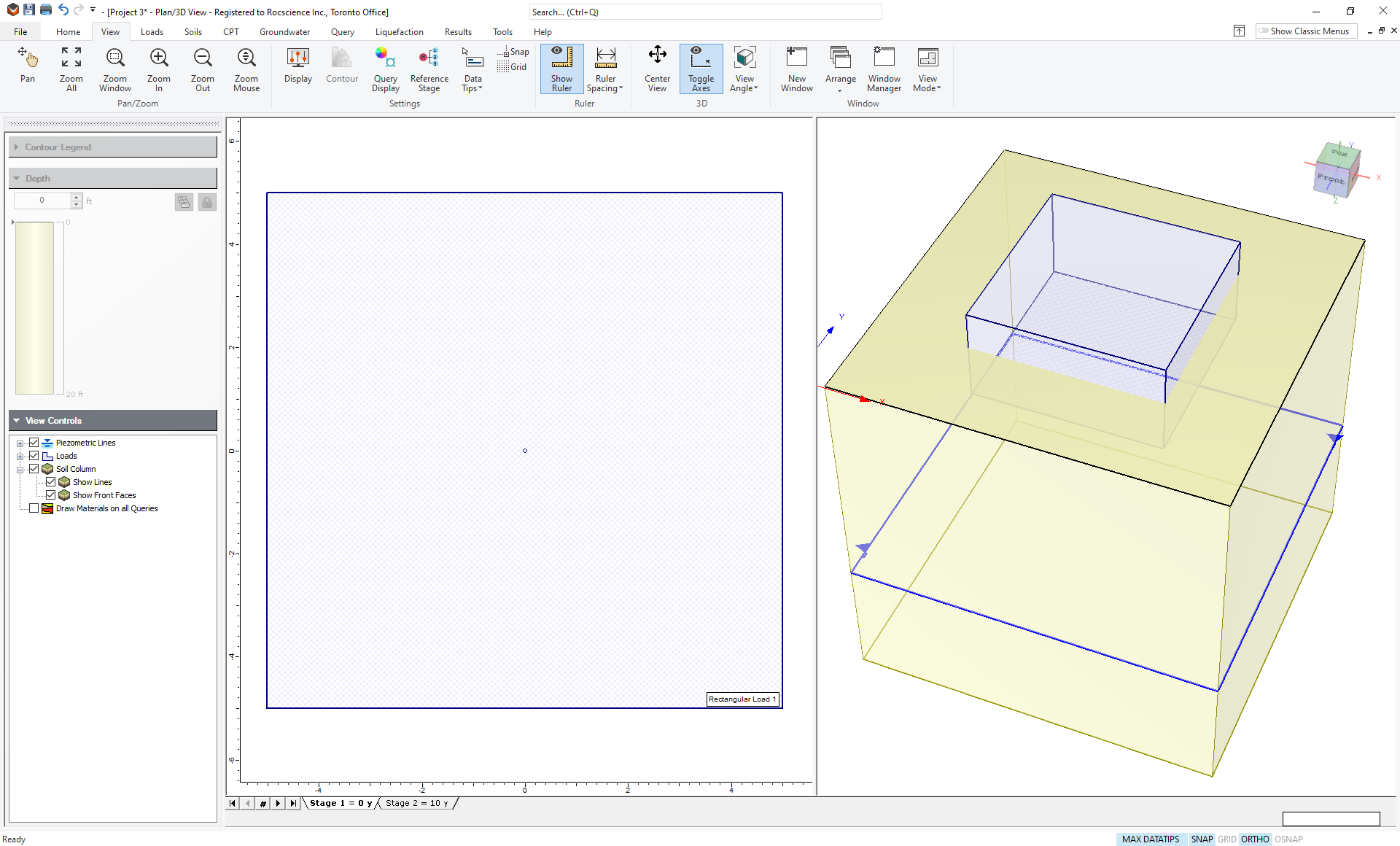 2D and 3D View of Model